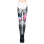 Ladies motive Leggings Design Cat with glasses color white