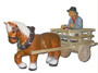 Kon z wozkiem i rolnikiem K717