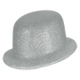Melon hat glittering silver