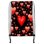 Turnbeutel Gymsac Design schwarz Herzen rot