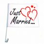 Flagi samochodowe just married 1
