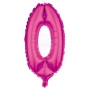 Foil balloon helium balloon pink number 0