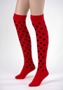 Over knee socks ladybird