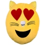 Cat Emoticon pillow in love yellow