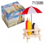 Spice holder wood Picnic table II with beach umbrella