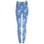 Damen Motiv Leggings Design Einhorn Frarbe blau